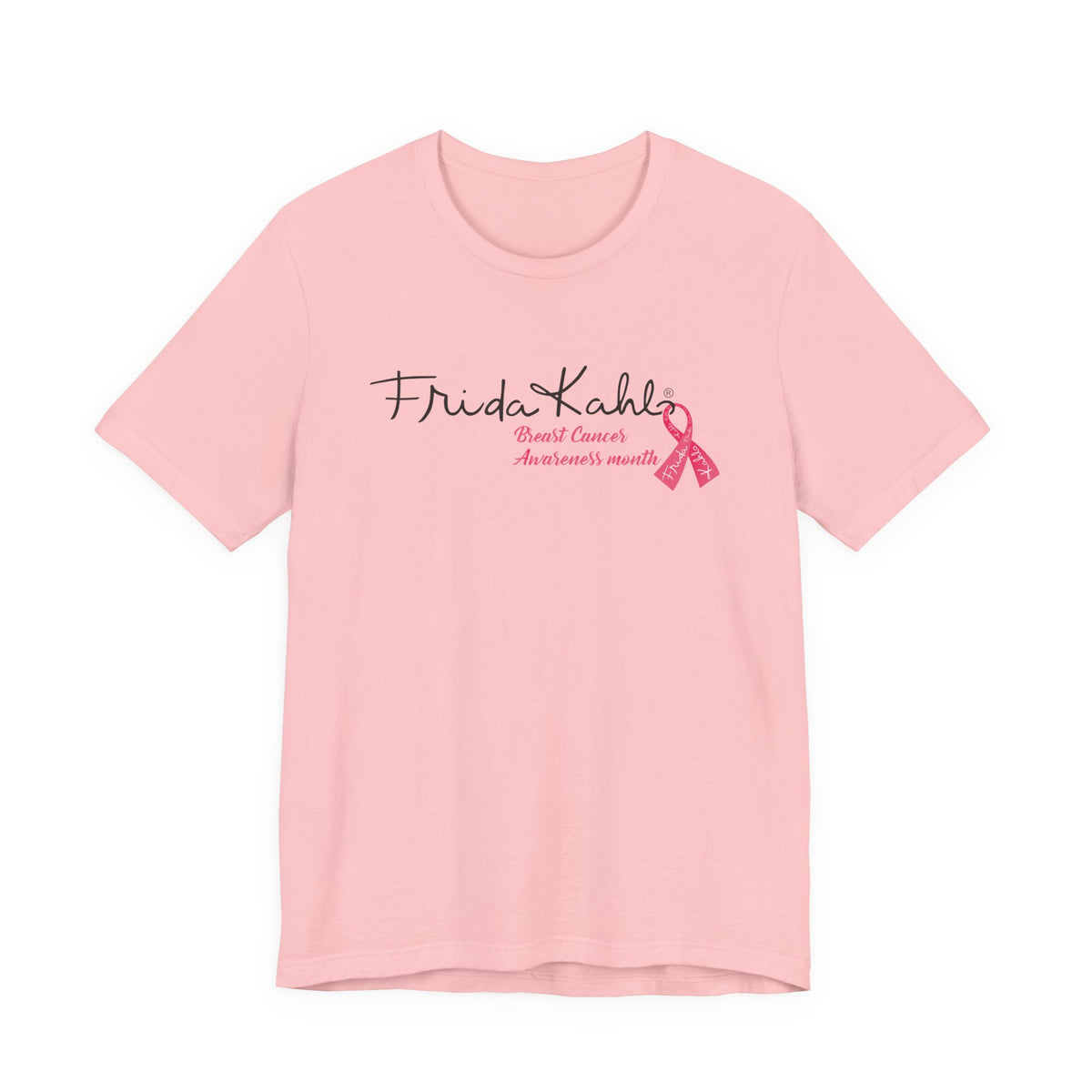 Frida Kahlo Signature Pink Ribbon Breast Cancer Awareness T-Shirt