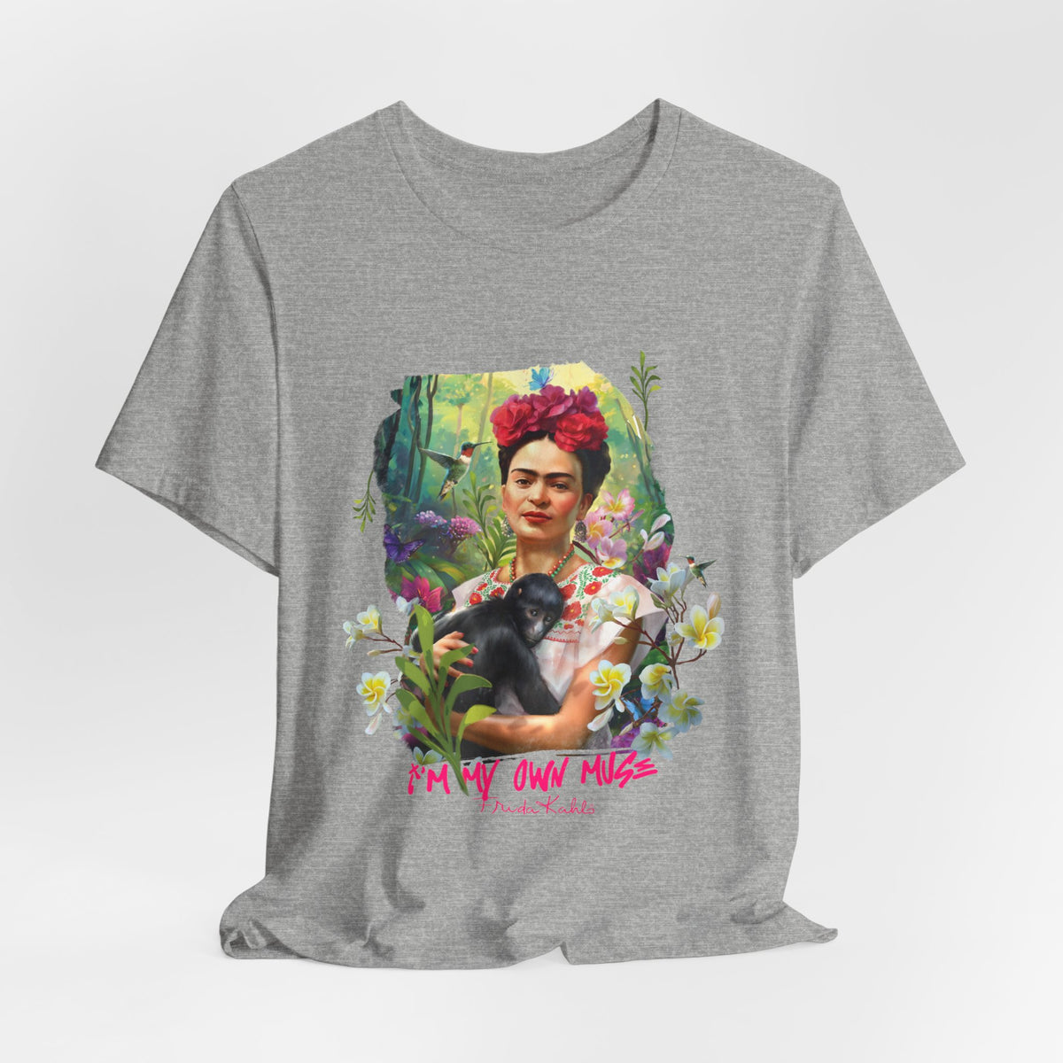 Frida Kahlo Jungle Monkey Portrait T-Shirt