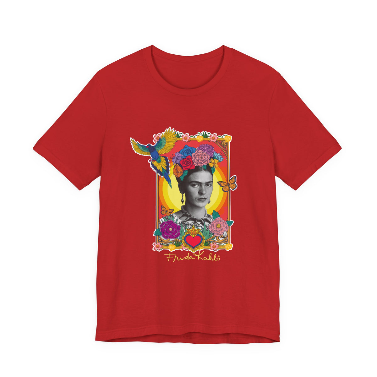 Frida Kahlo Hummingbird Golden Frame T-Shirt
