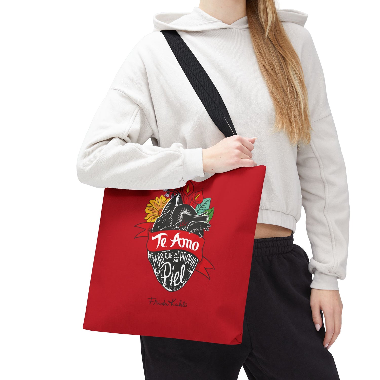 Frida Kahlo - "Te Amo Más Que Mi Propia Piel" - Inspired Anatomical Heart Tote Bag