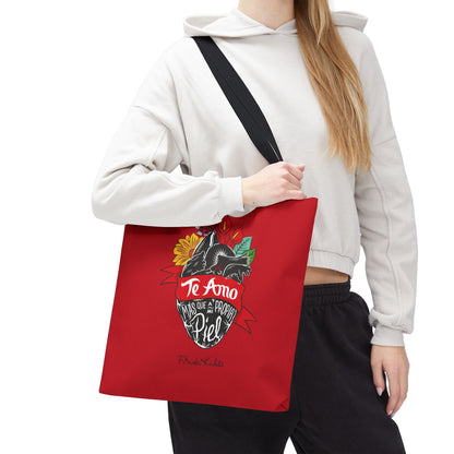 Frida Kahlo - "Te Amo Más Que Mi Propia Piel" - Inspired Anatomical Heart Tote Bag