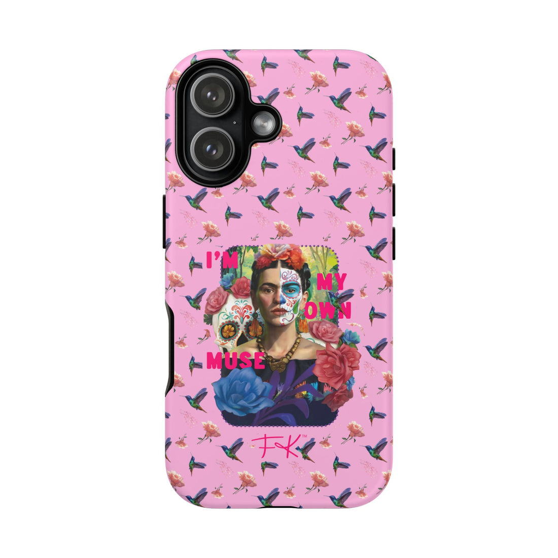 Frida Kahlo I Am My Own Muse Pink Hummingbird iPhone Case
