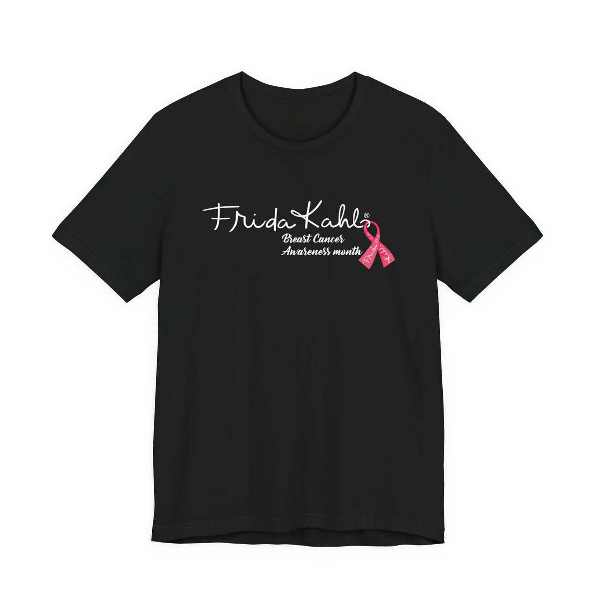 Frida Kahlo Signature Pink Ribbon Breast Cancer Awareness T-Shirt