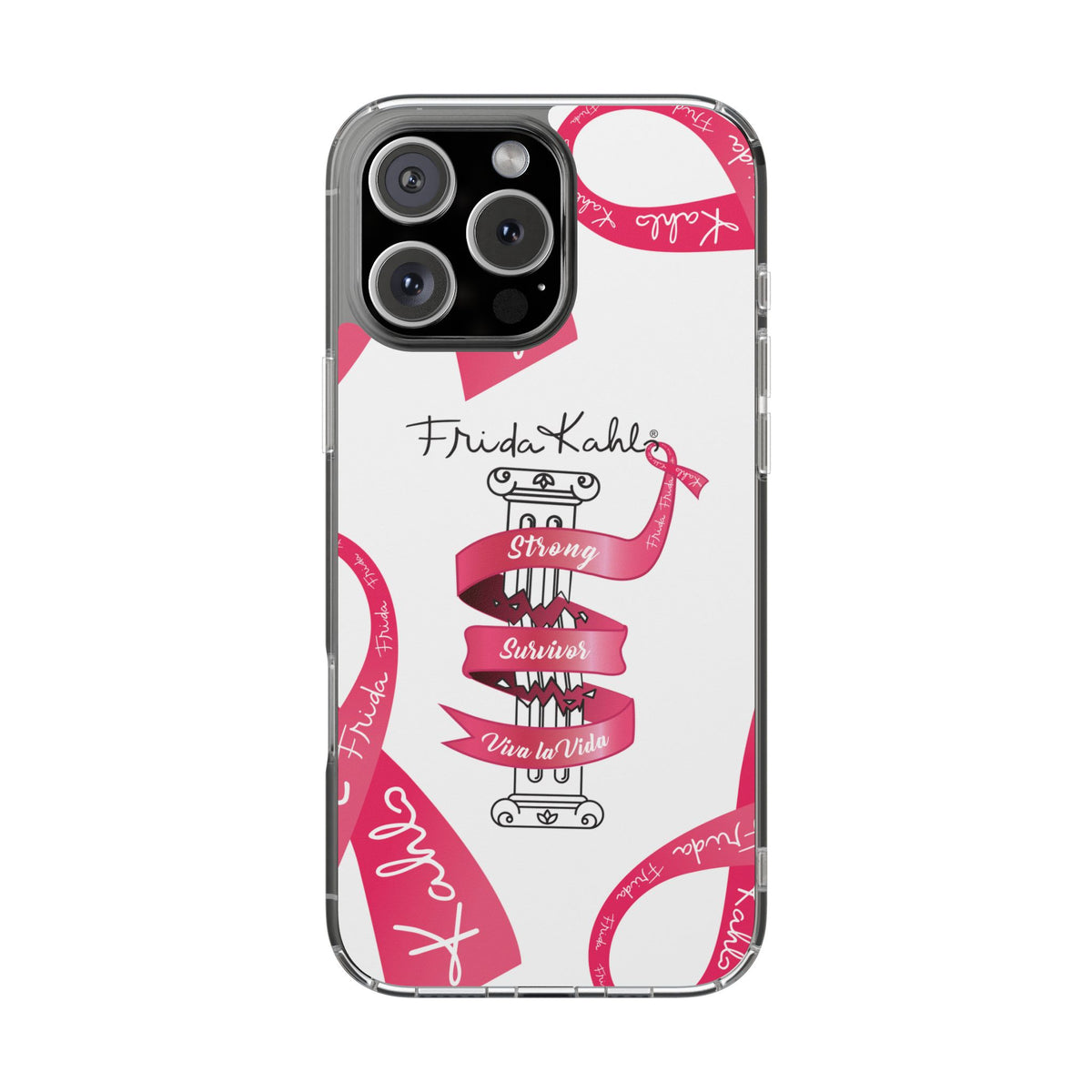 Frida Kahlo Pink Ribbon Banner iPhone Case - Breast Cancer Awareness