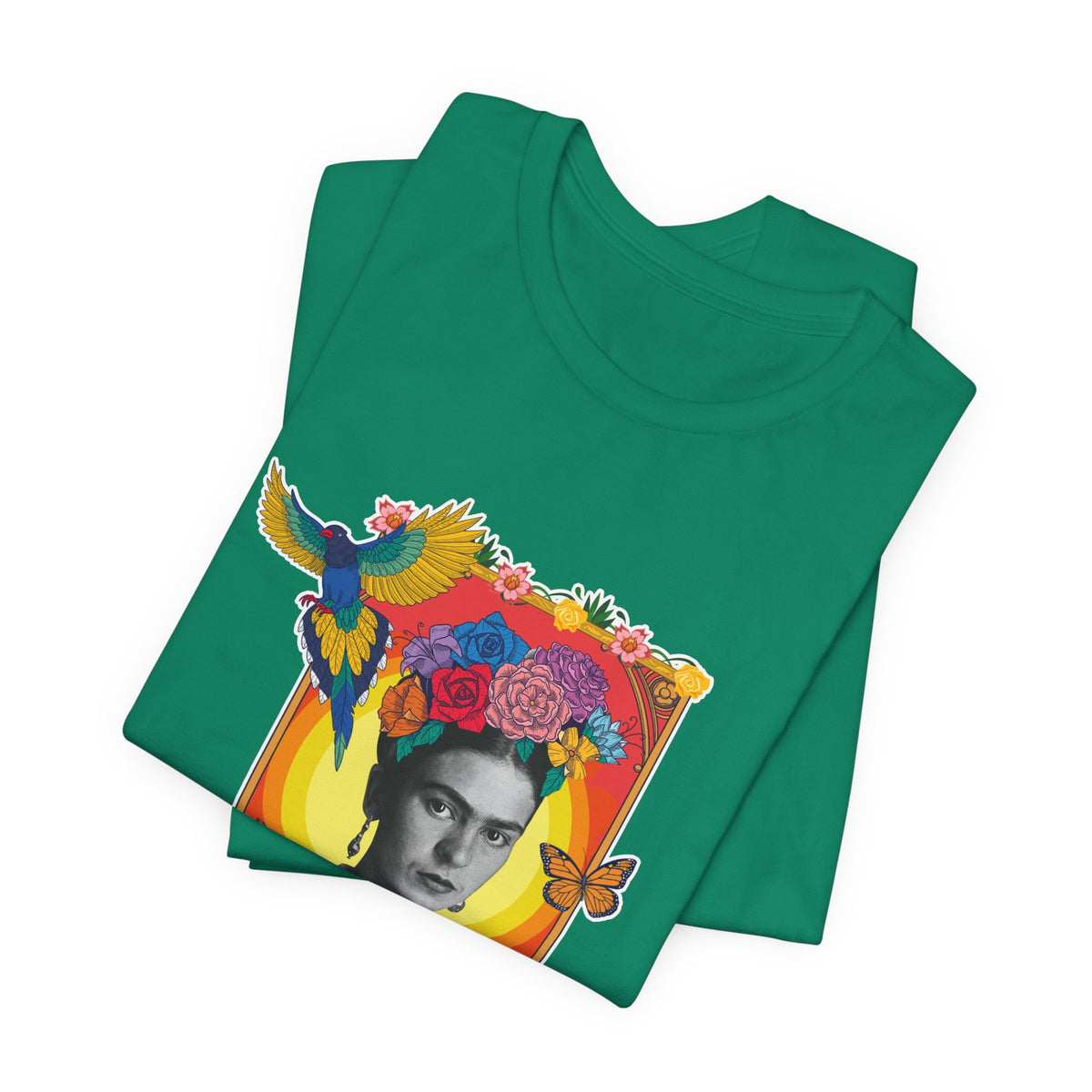 Frida Kahlo Hummingbird Golden Frame T-Shirt