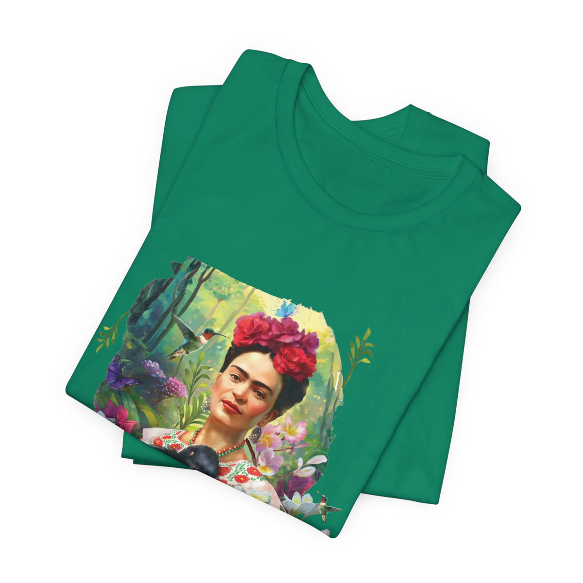 Frida Kahlo Jungle Monkey Portrait T-Shirt
