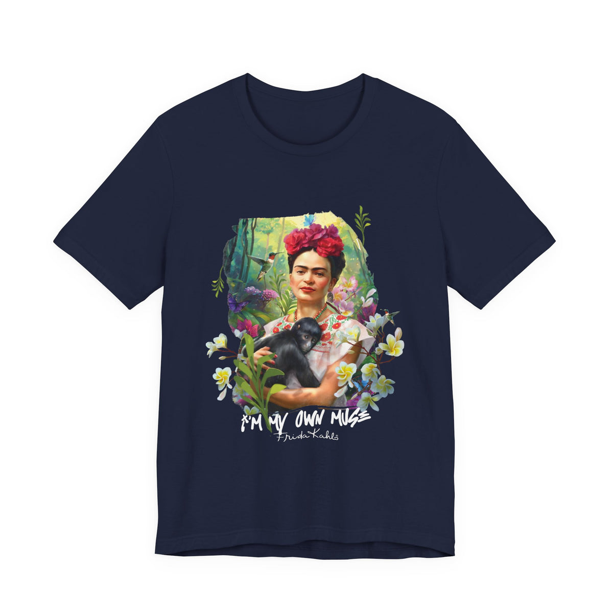 Frida Kahlo Jungle Monkey Portrait T-Shirt