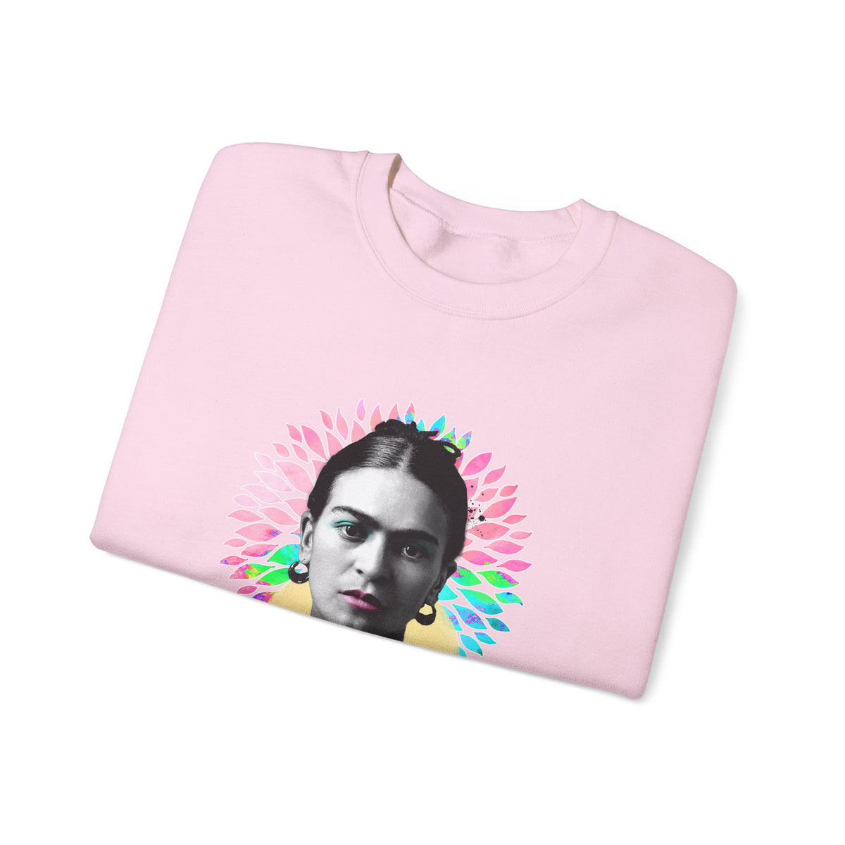 Frida Kahlo Flower Halo Portrait Crewneck Sweatshirt