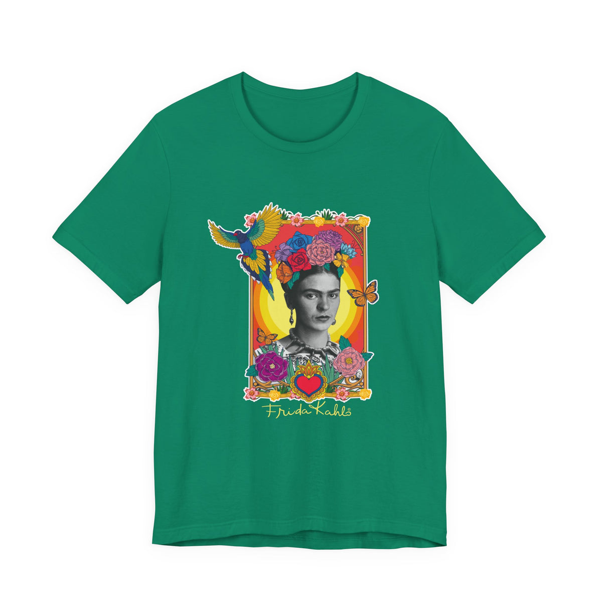 Frida Kahlo Hummingbird Golden Frame T-Shirt
