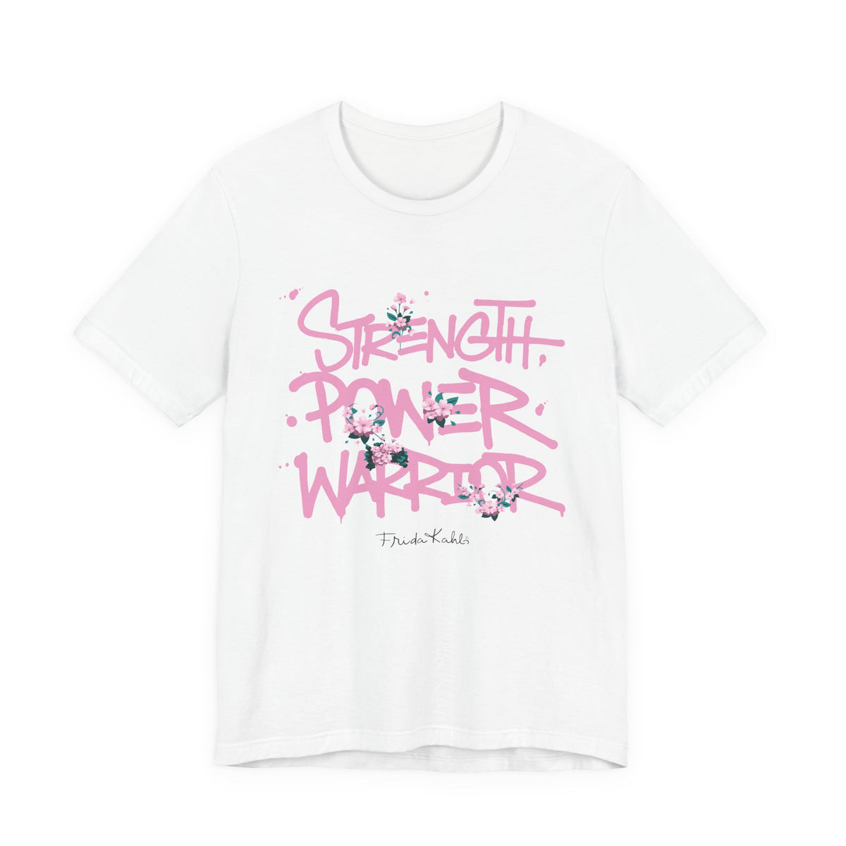 Frida Kahlo Strength Power Warrior Breast Cancer Awareness T-Shirt