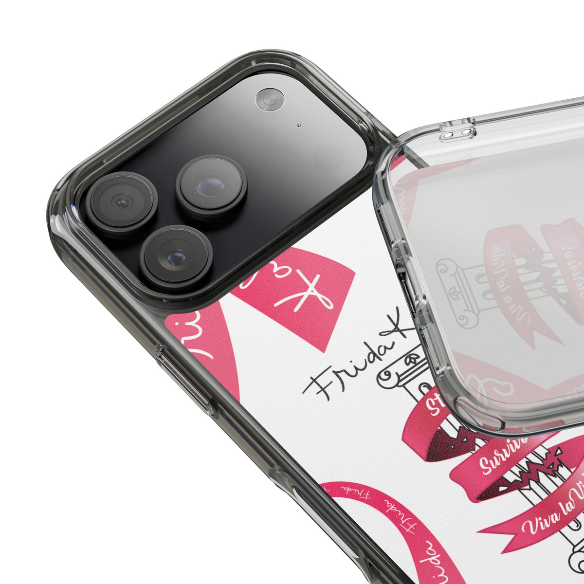 Frida Kahlo Pink Ribbon Banner iPhone Case - Breast Cancer Awareness