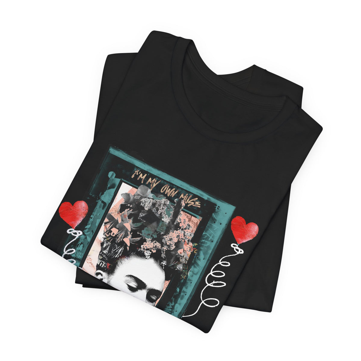 Frida Kahlo Vintage Frame Hearts T-Shirt