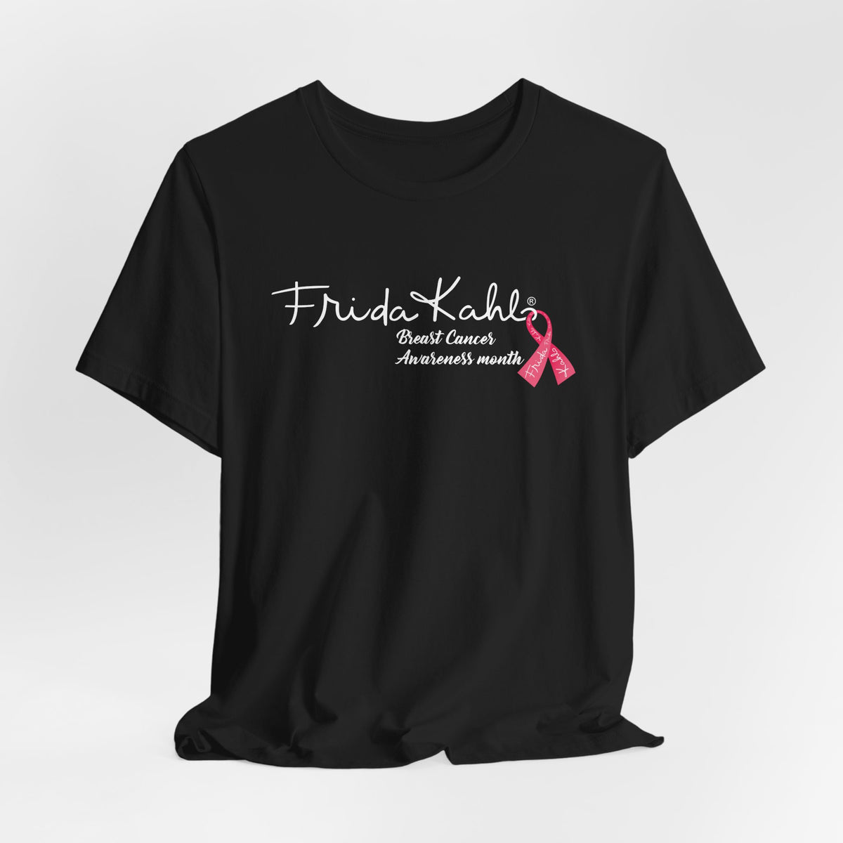 Frida Kahlo Signature Pink Ribbon Breast Cancer Awareness T-Shirt