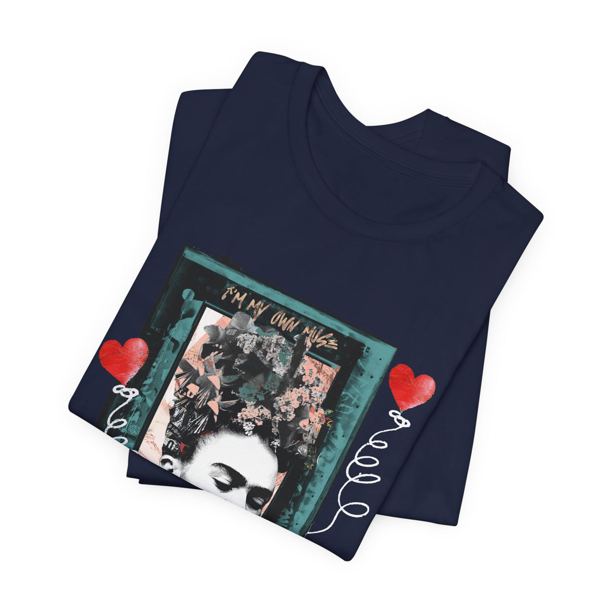 Frida Kahlo Vintage Frame Hearts T-Shirt