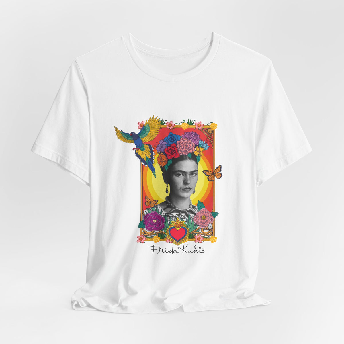 Frida Kahlo Hummingbird Golden Frame T-Shirt