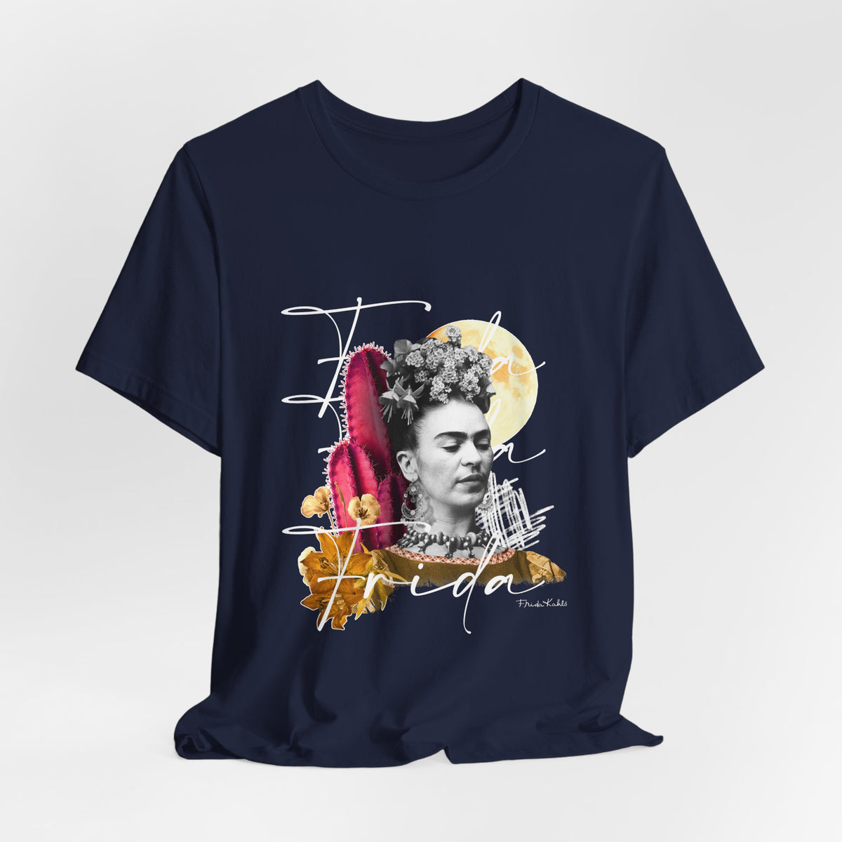 Frida Kahlo Moonlight Script Collage T-Shirt