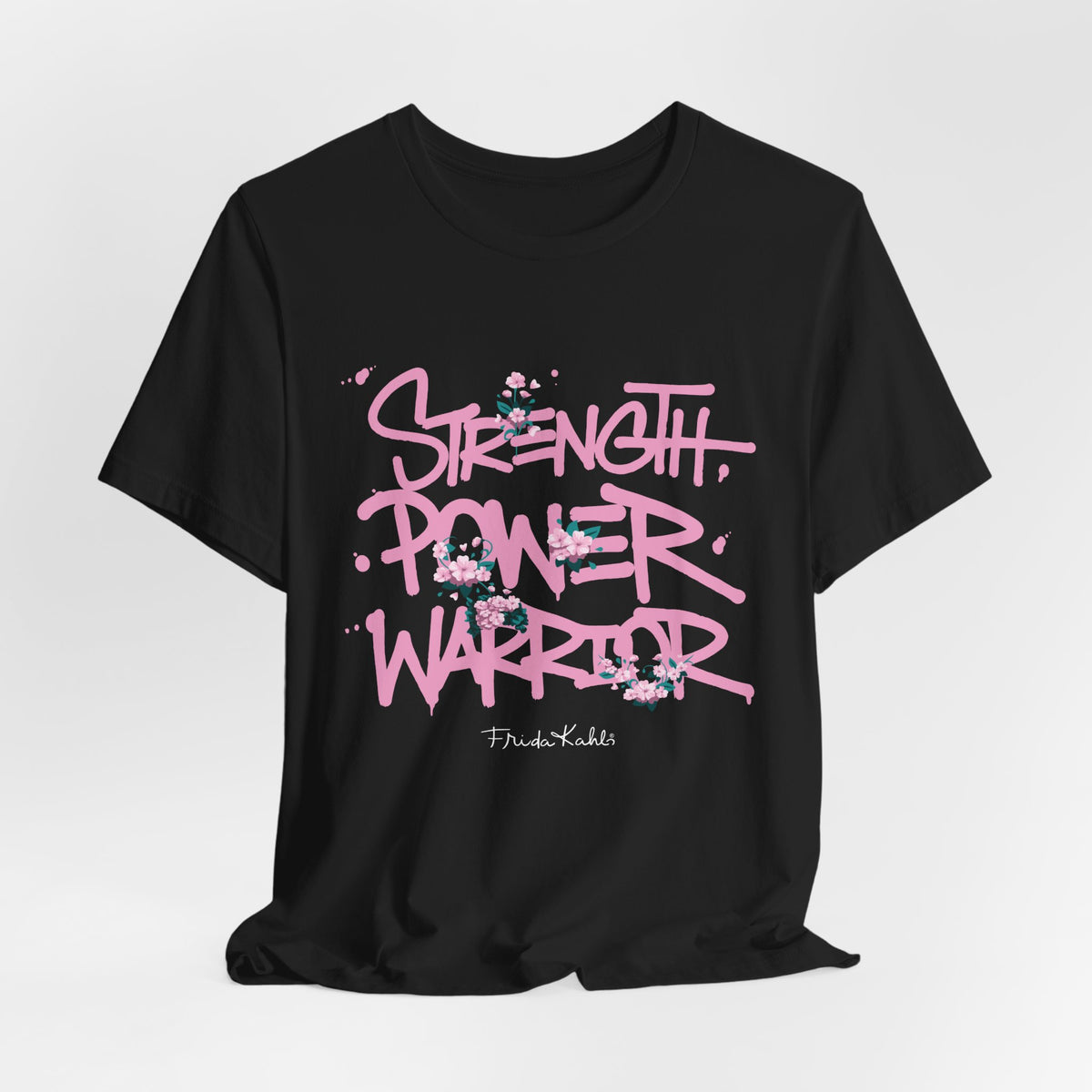 Frida Kahlo Strength Power Warrior Breast Cancer Awareness T-Shirt