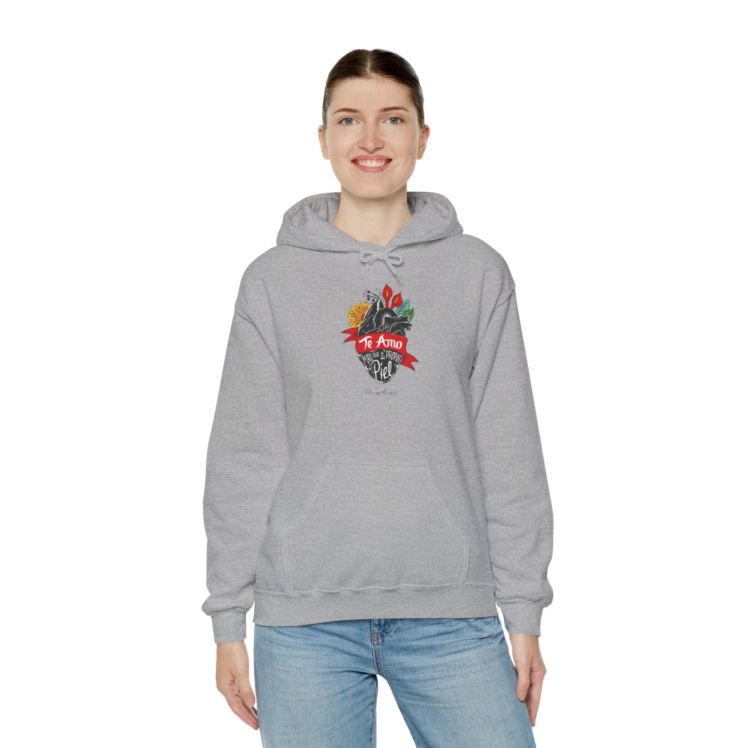Frida Kahlo - "Te Amo Más Que Mi Propia Piel" - Inspired Anatomical Heart - Hoodie
