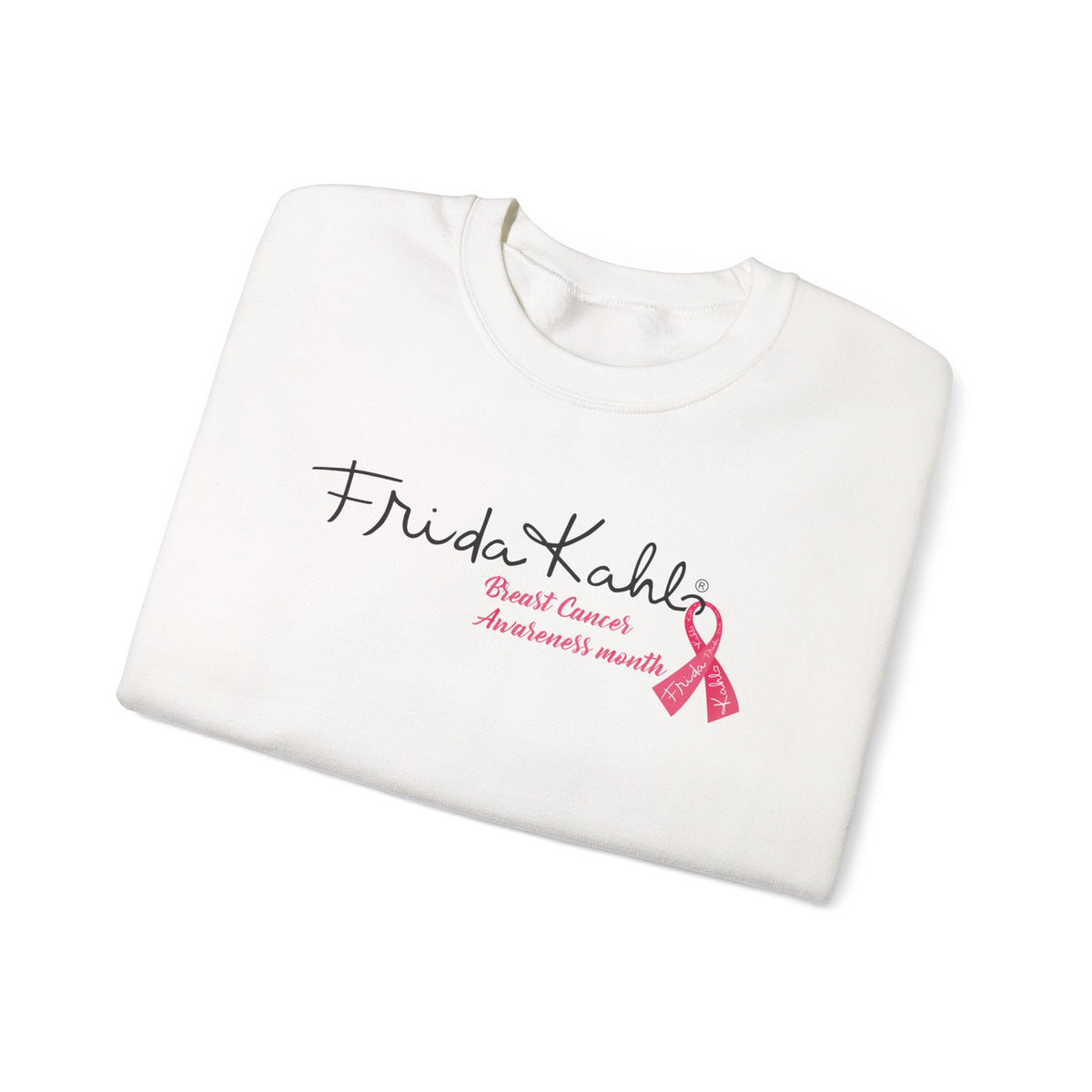 Frida Kahlo Signature Pink Ribbon Breast Cancer Awareness Sweatshirt