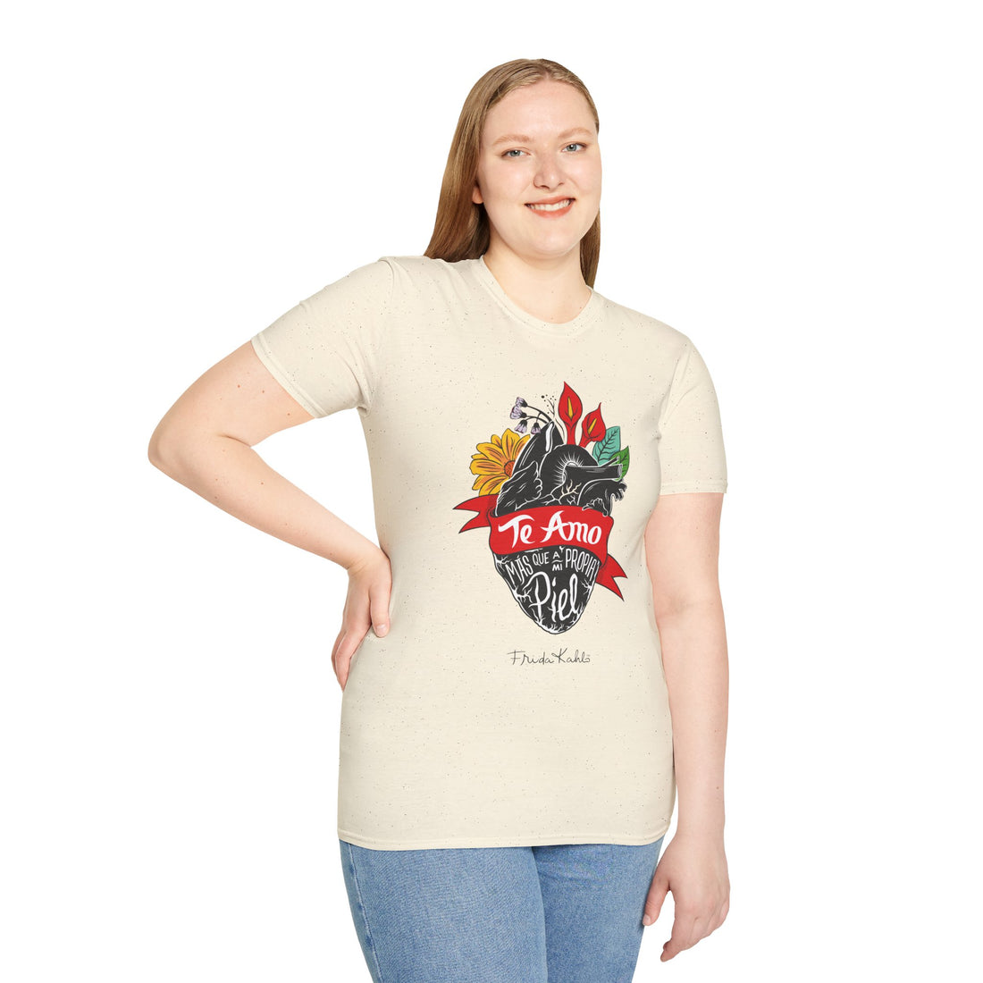 Frida Kahlo - "Te Amo Más Que Mi Propia Piel" - Inspired Anatomical Heart T-Shirt