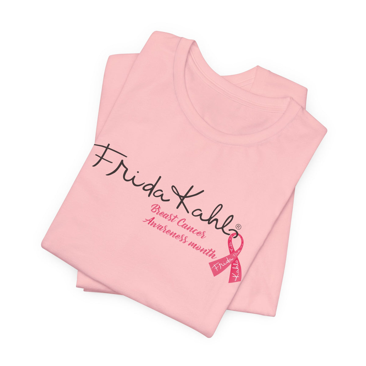 Frida Kahlo Signature Pink Ribbon Breast Cancer Awareness T-Shirt