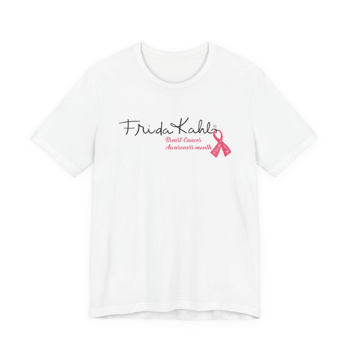 Frida Kahlo Signature Pink Ribbon Breast Cancer Awareness T-Shirt