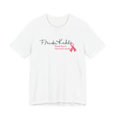 Frida Kahlo Signature Pink Ribbon Breast Cancer Awareness T-Shirt