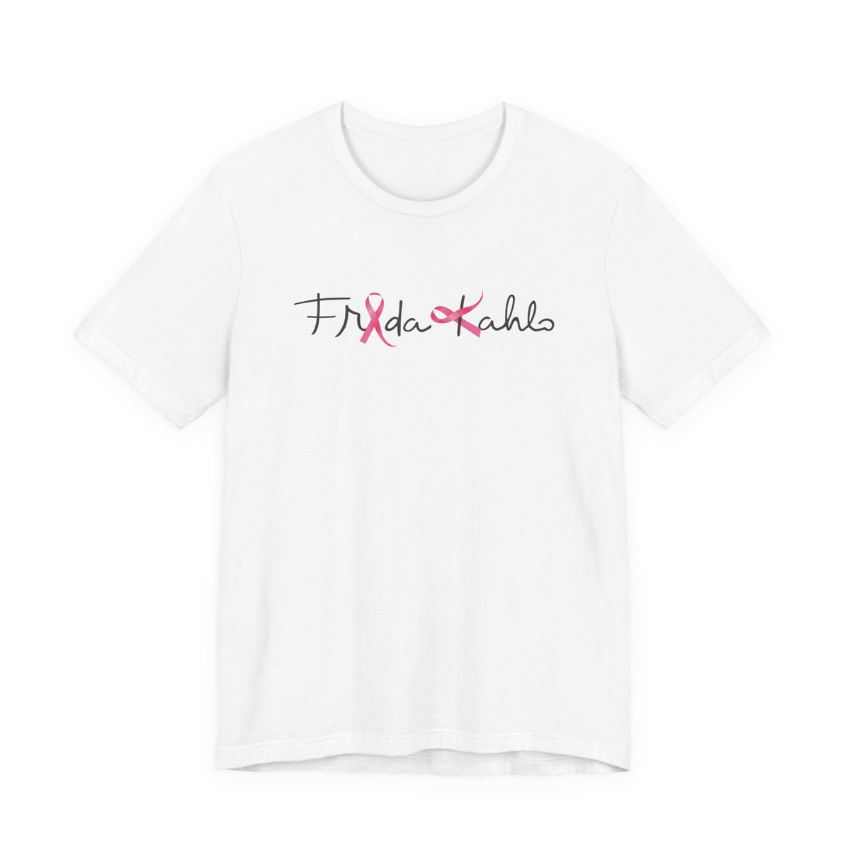 Frida Kahlo Pink Ribbon Logo Breast Cancer Awareness T-Shirt