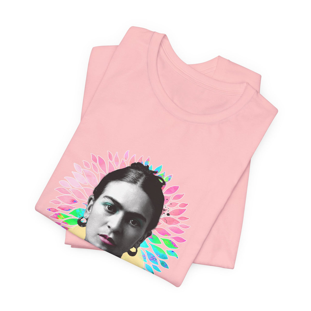 Frida Kahlo Flower Halo Portrait T-Shirt