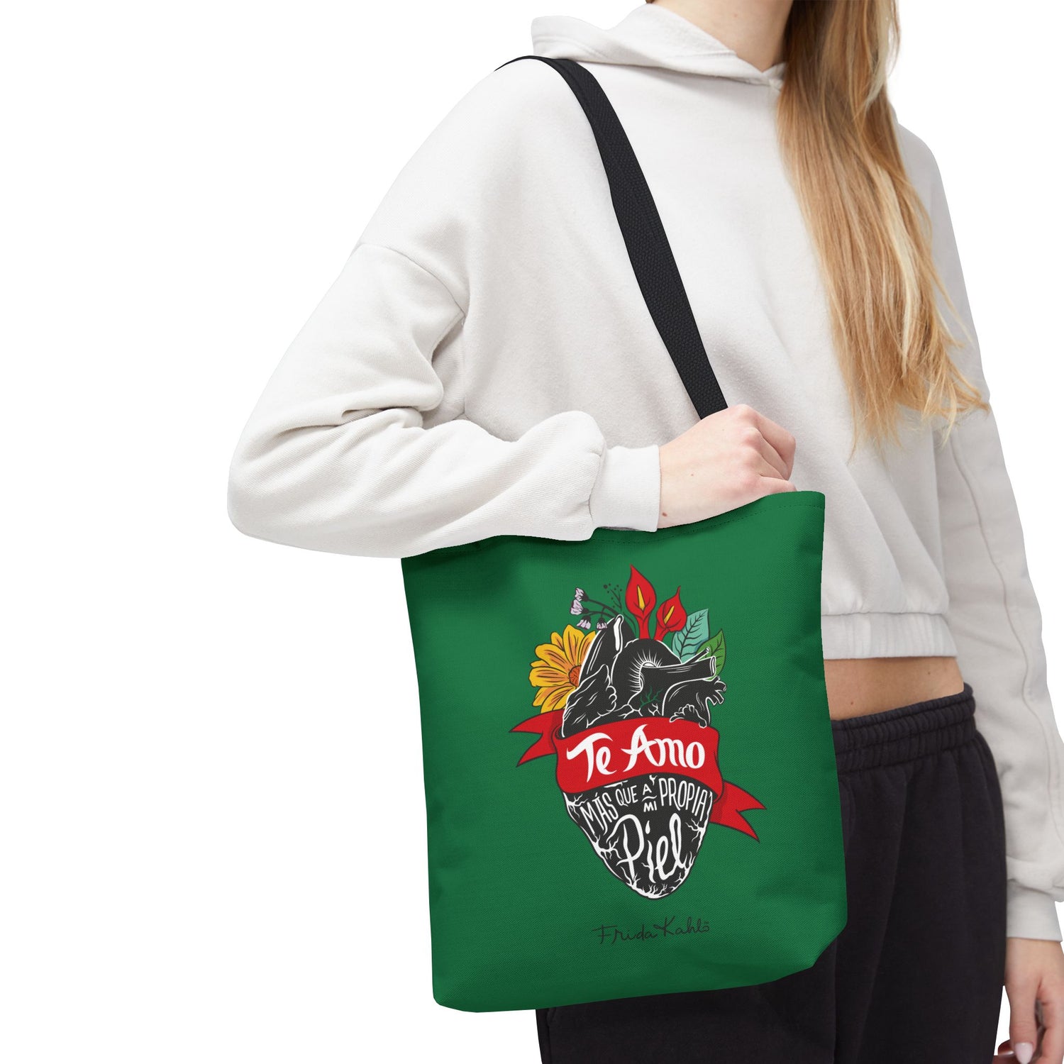 Frida Kahlo - "Te Amo Más Que Mi Propia Piel" - Inspired Anatomical Heart Tote Bag