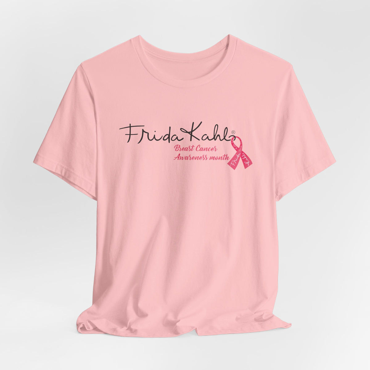 Frida Kahlo Signature Pink Ribbon Breast Cancer Awareness T-Shirt