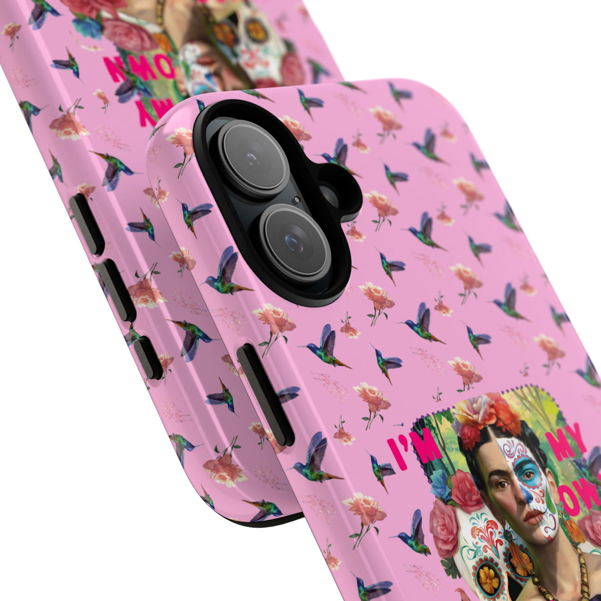 Frida Kahlo I Am My Own Muse Pink Hummingbird iPhone Case
