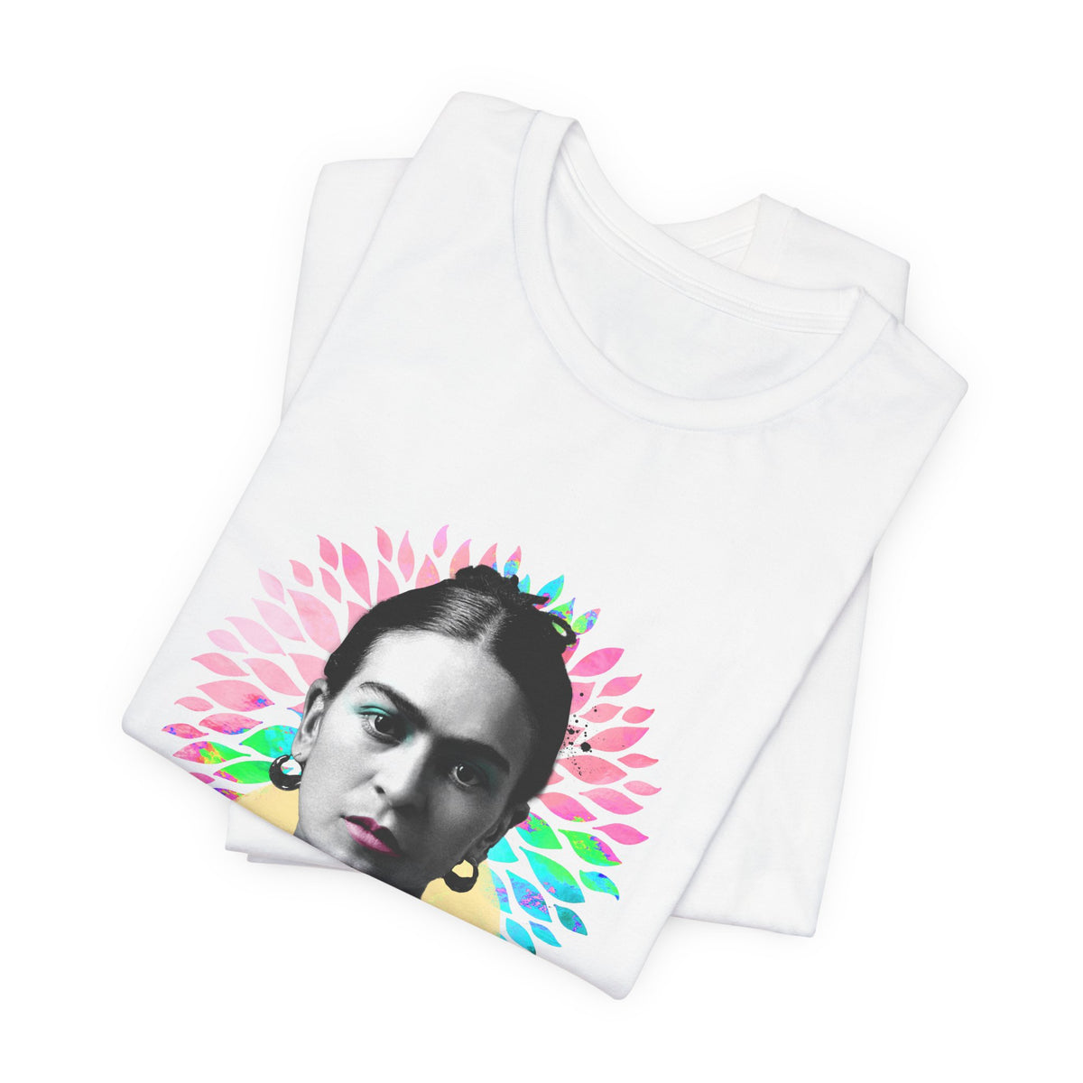 Frida Kahlo Flower Halo Portrait T-Shirt