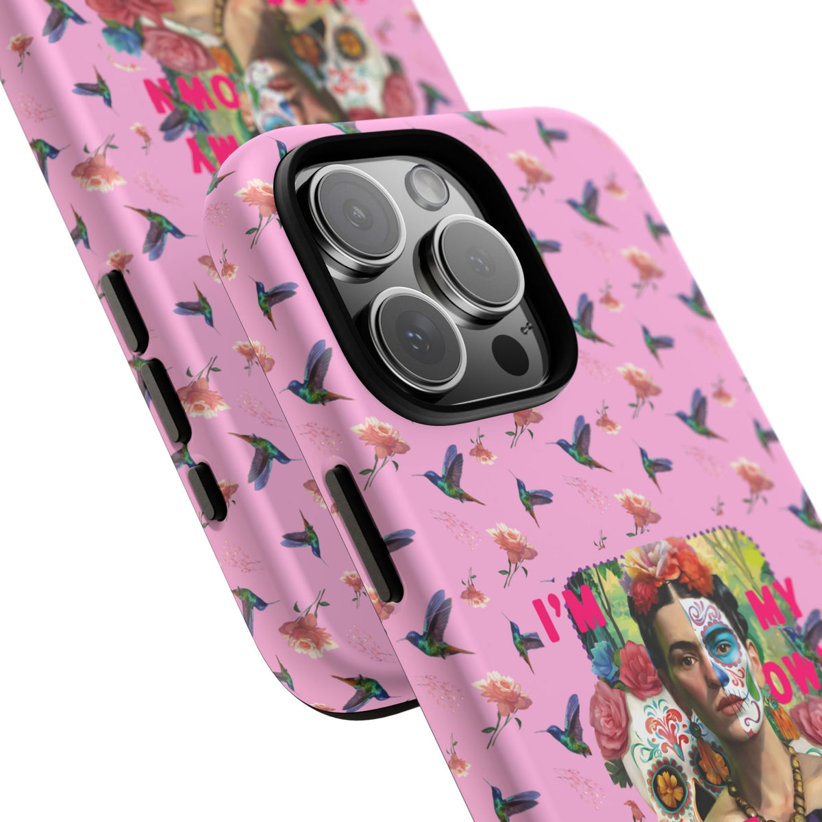 Frida Kahlo I Am My Own Muse Pink Hummingbird iPhone Case