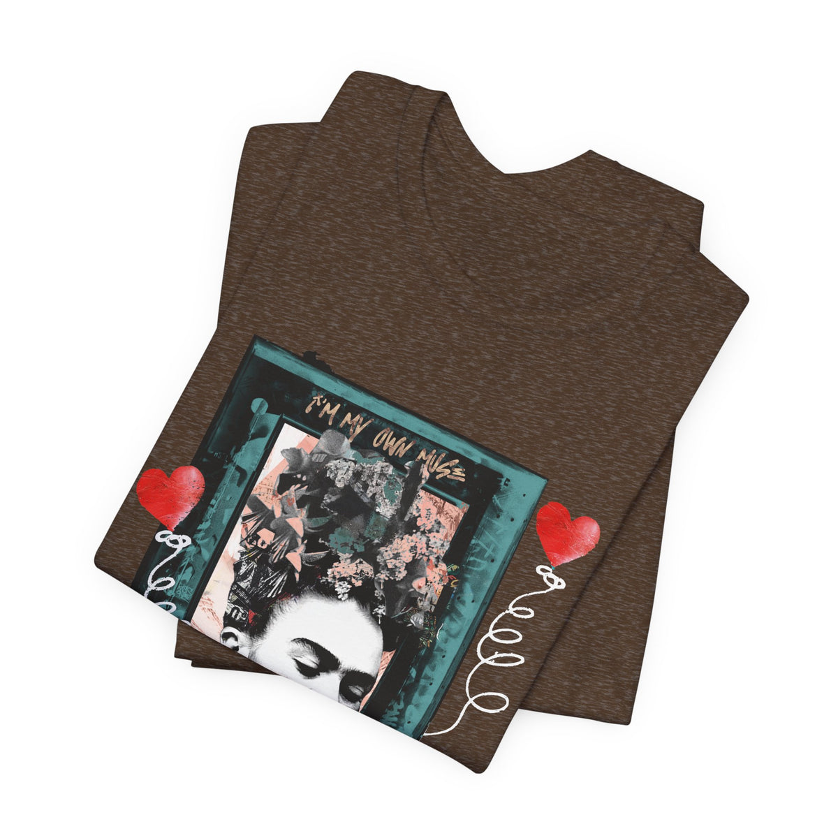 Frida Kahlo Vintage Frame Hearts T-Shirt