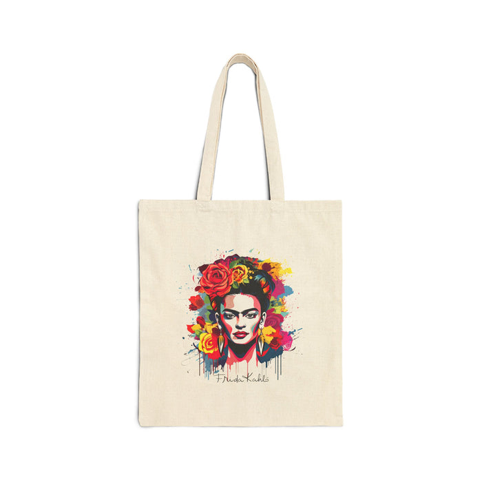 Bold Floral Crown Portrait Canvas Tote Bag