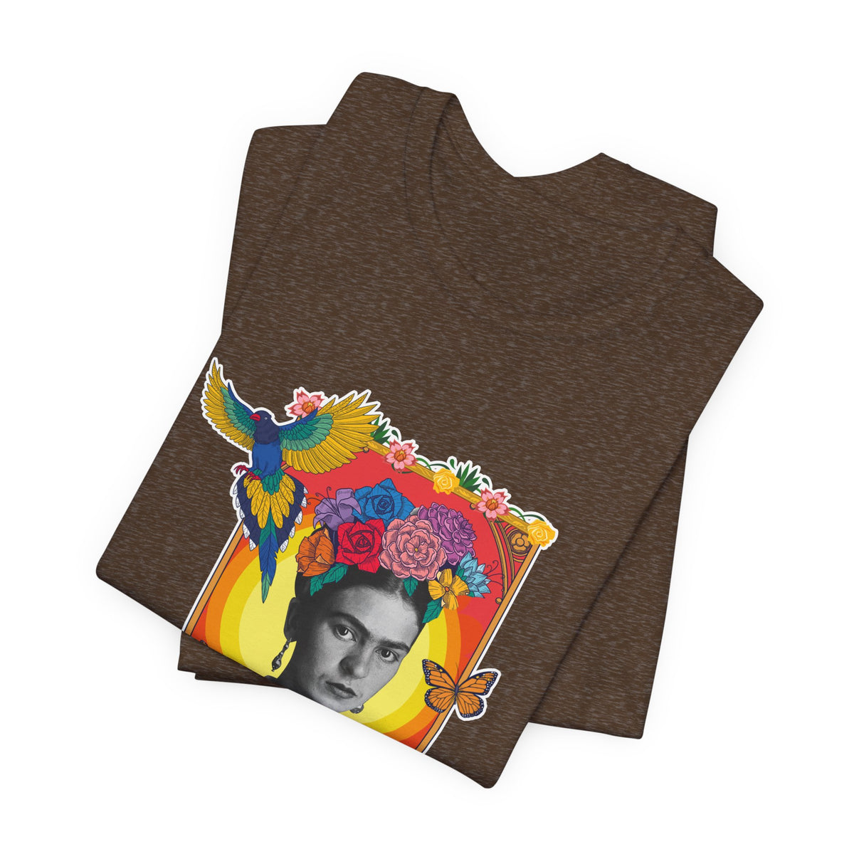 Frida Kahlo Hummingbird Golden Frame T-Shirt