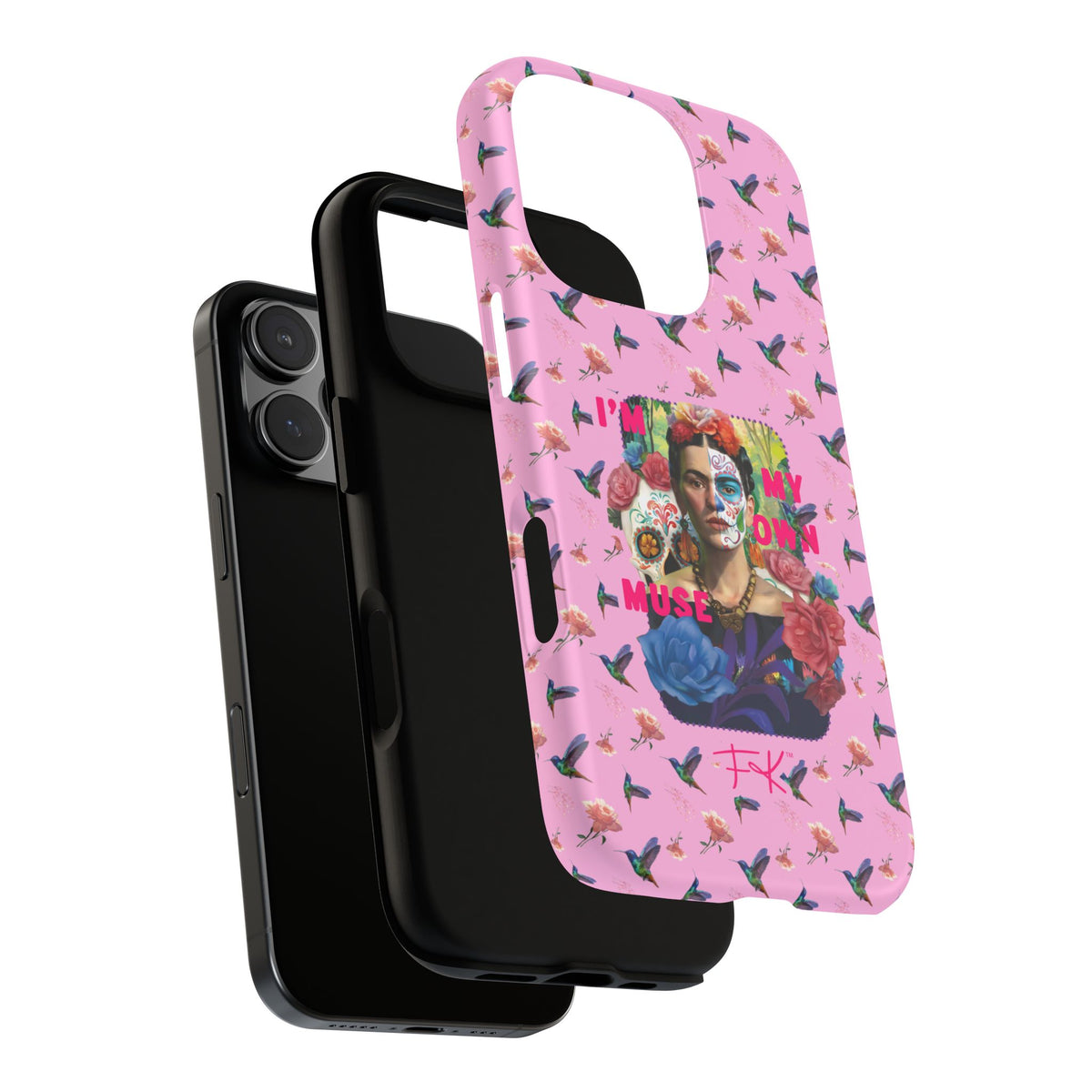 Frida Kahlo I Am My Own Muse Pink Hummingbird iPhone Case