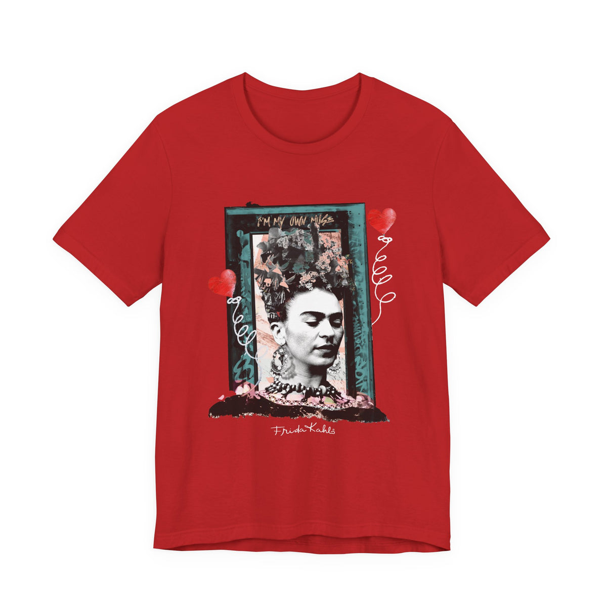 Frida Kahlo Vintage Frame Hearts T-Shirt