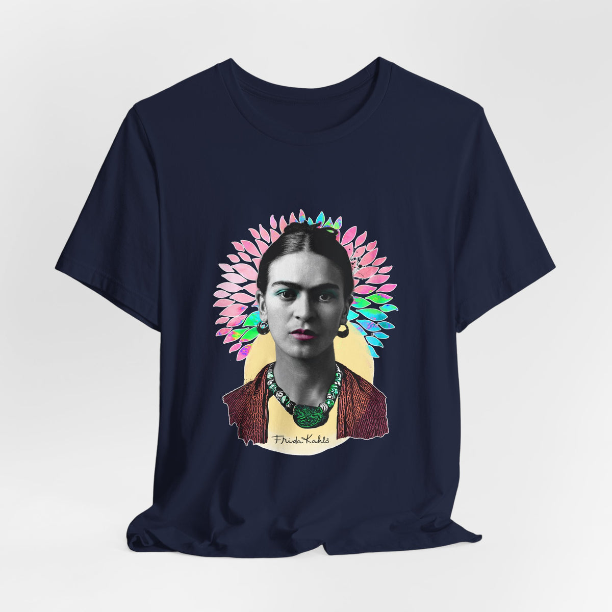 Frida Kahlo Flower Halo Portrait T-Shirt