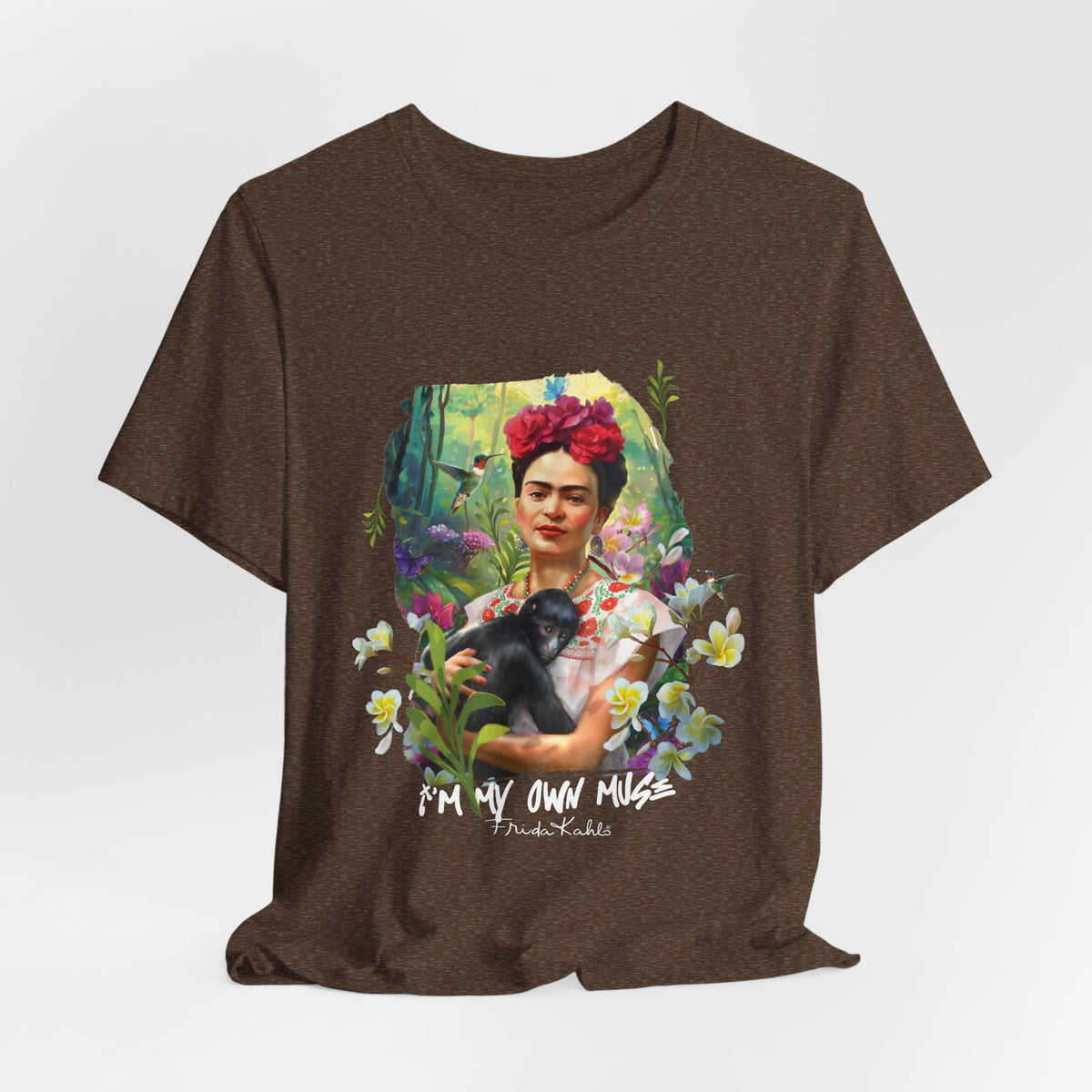 Frida Kahlo Jungle Monkey Portrait T-Shirt
