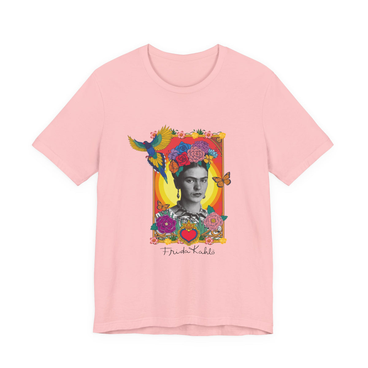 Frida Kahlo Hummingbird Golden Frame T-Shirt