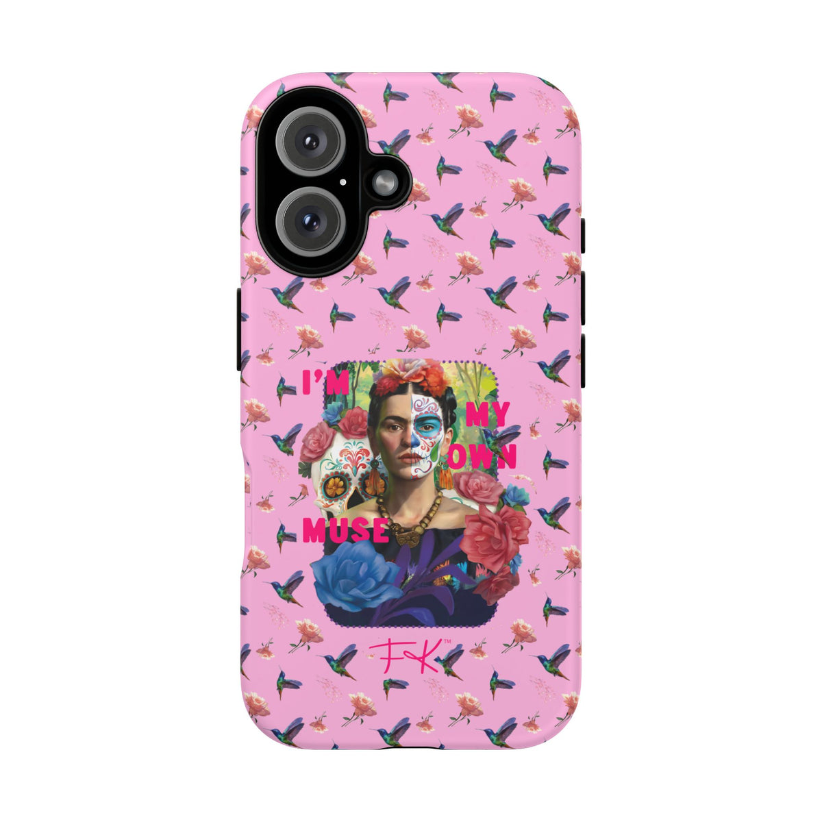 Frida Kahlo I Am My Own Muse Pink Hummingbird iPhone Case