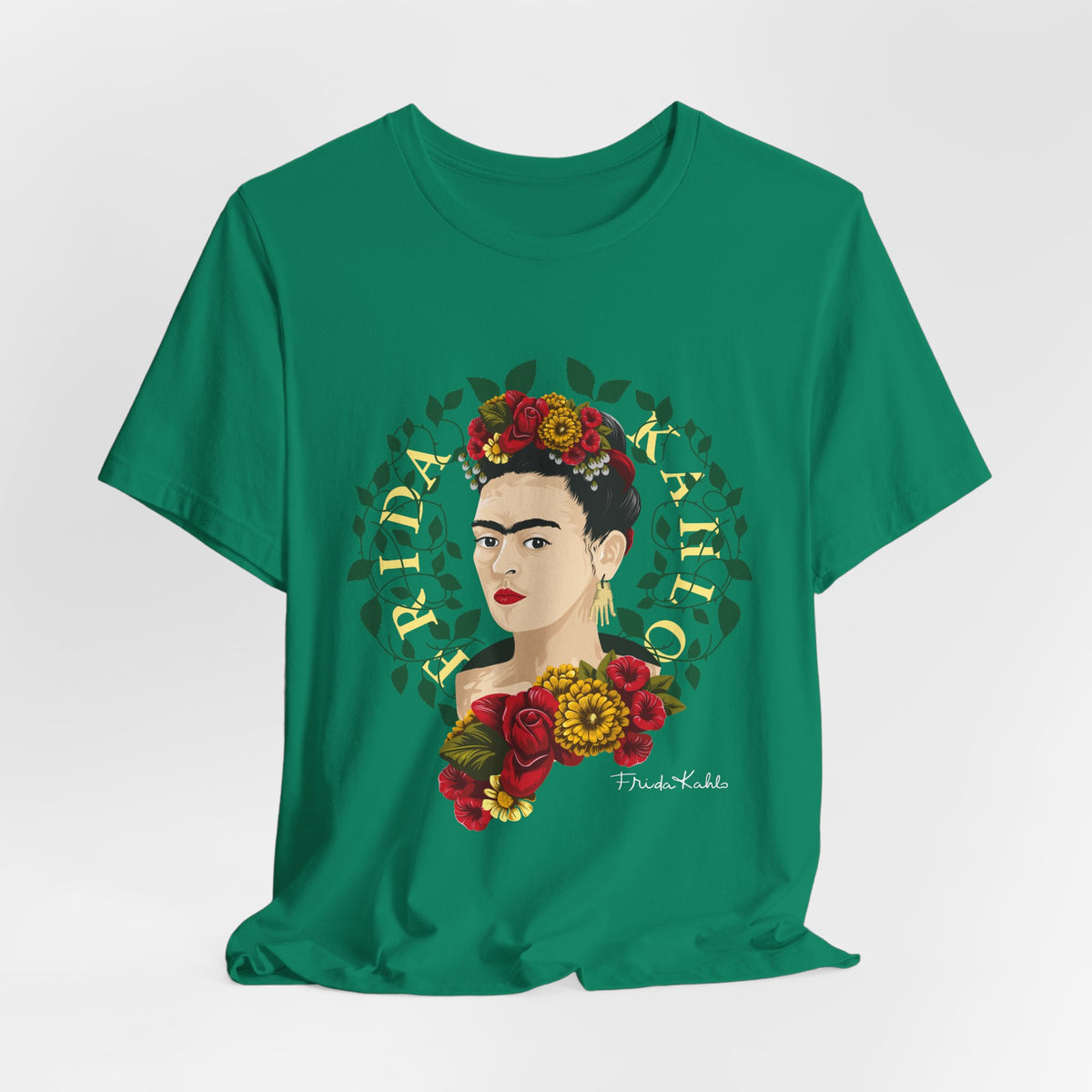 Frida Kahlo Floral Wreath Portrait T-Shirt
