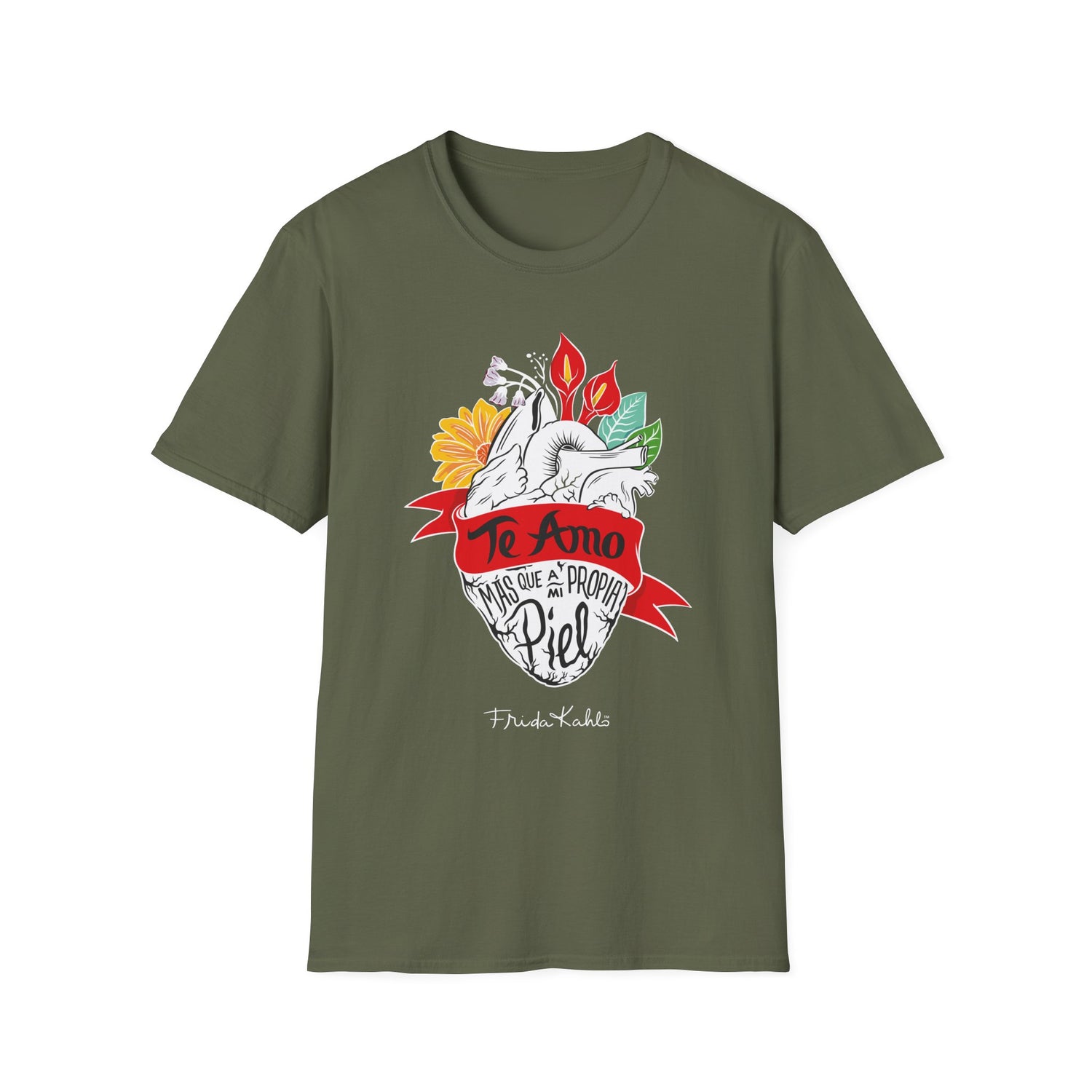 Frida Kahlo - "Te Amo Más Que Mi Propia Piel" - Inspired Anatomical Heart T-Shirt