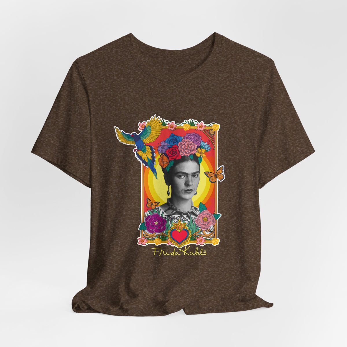 Frida Kahlo Hummingbird Golden Frame T-Shirt