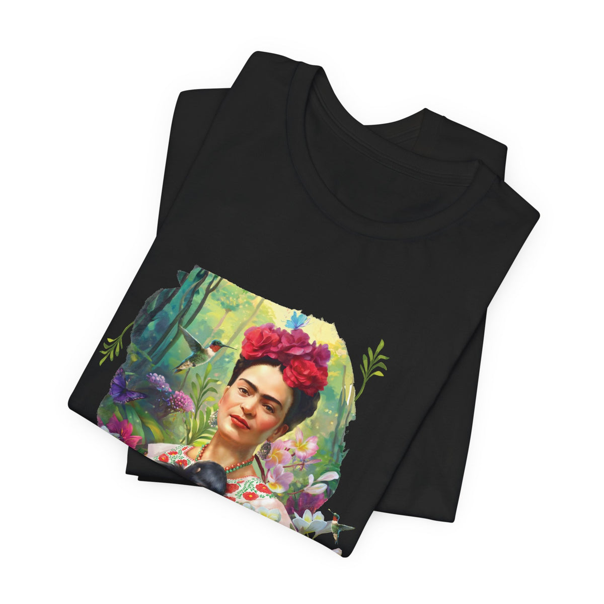 Frida Kahlo Jungle Monkey Portrait T-Shirt