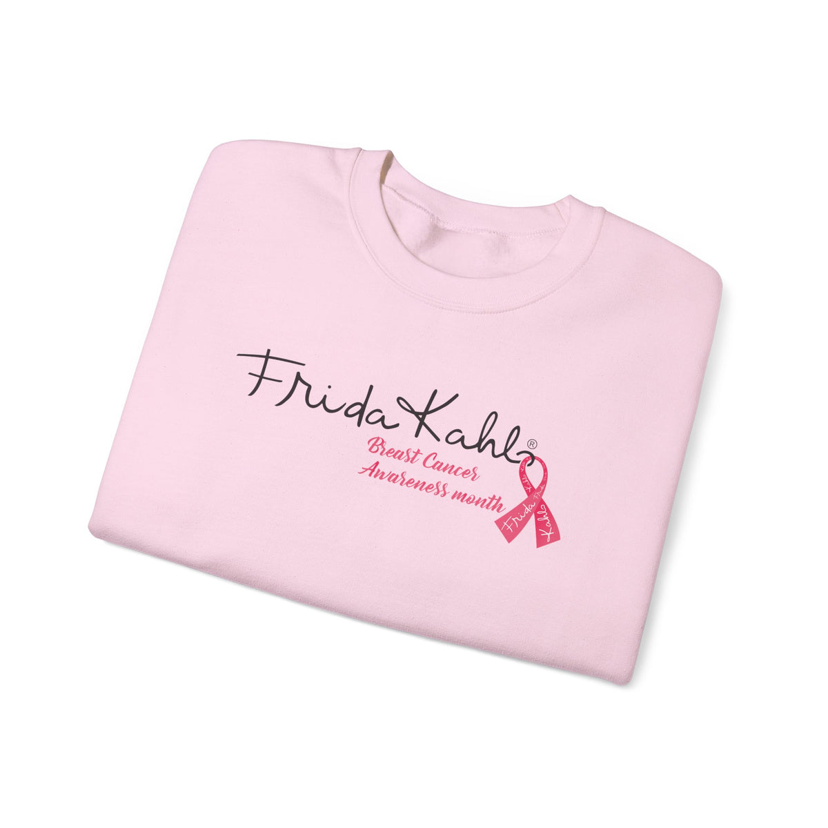 Frida Kahlo Signature Pink Ribbon Breast Cancer Awareness Sweatshirt