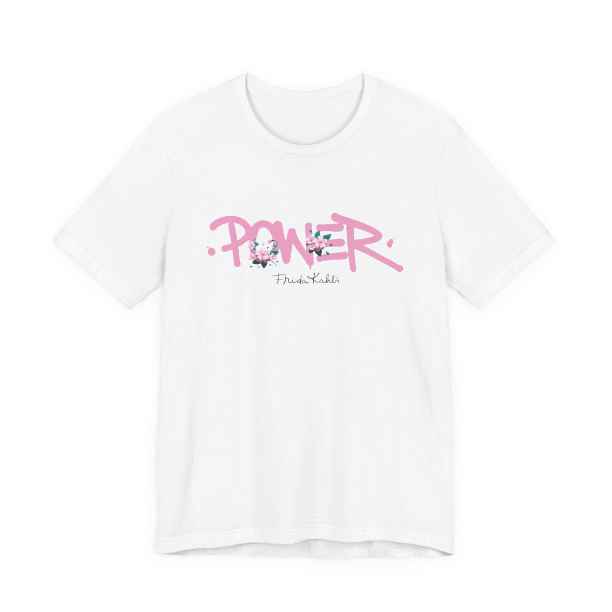 Frida Kahlo Power Graffiti Breast Cancer Awareness T-Shirt in White