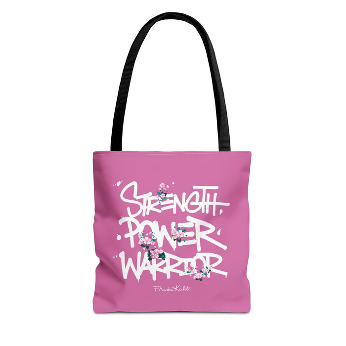 Frida Kahlo Strength Power Warrior Tote Bag | Breast Cancer Awareness